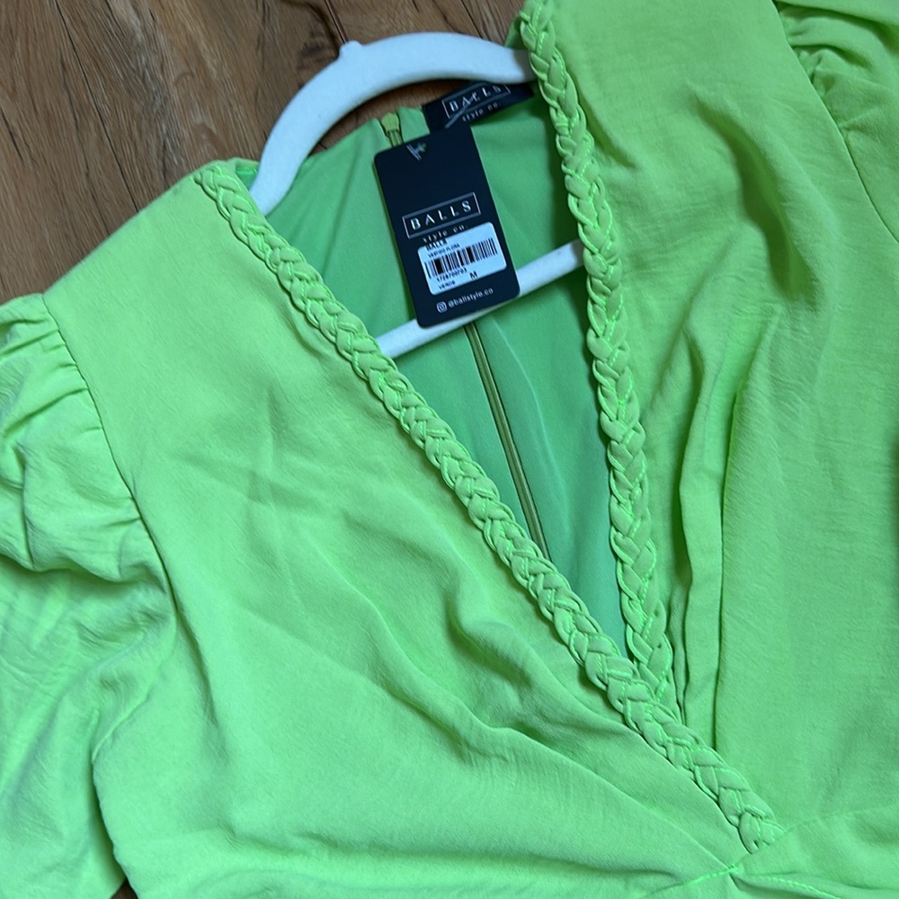 NWT GREEN DRESS/ROMPER - Picture 2 of 7